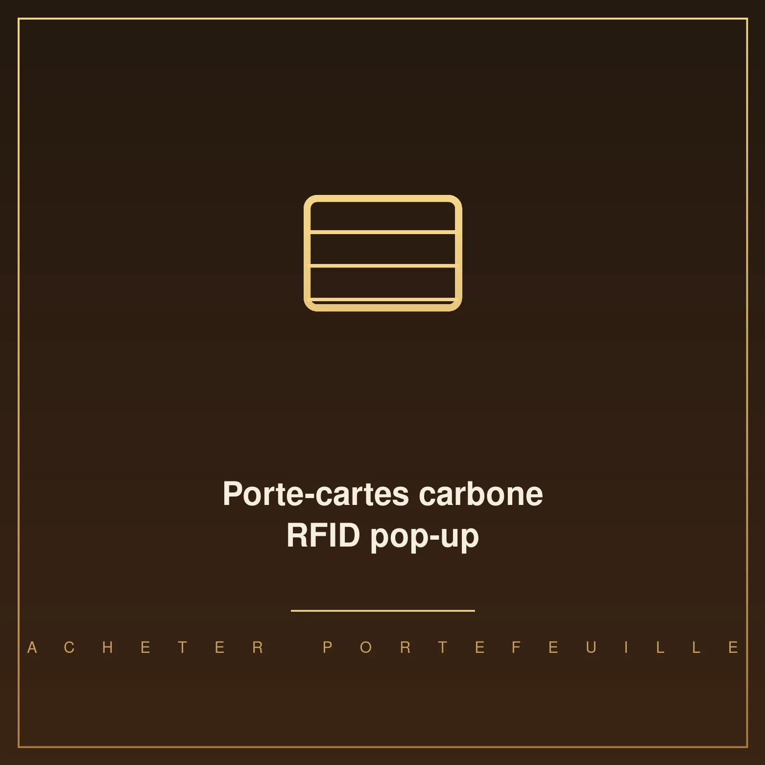 Porte-cartes finition carbone RFID pop-up
