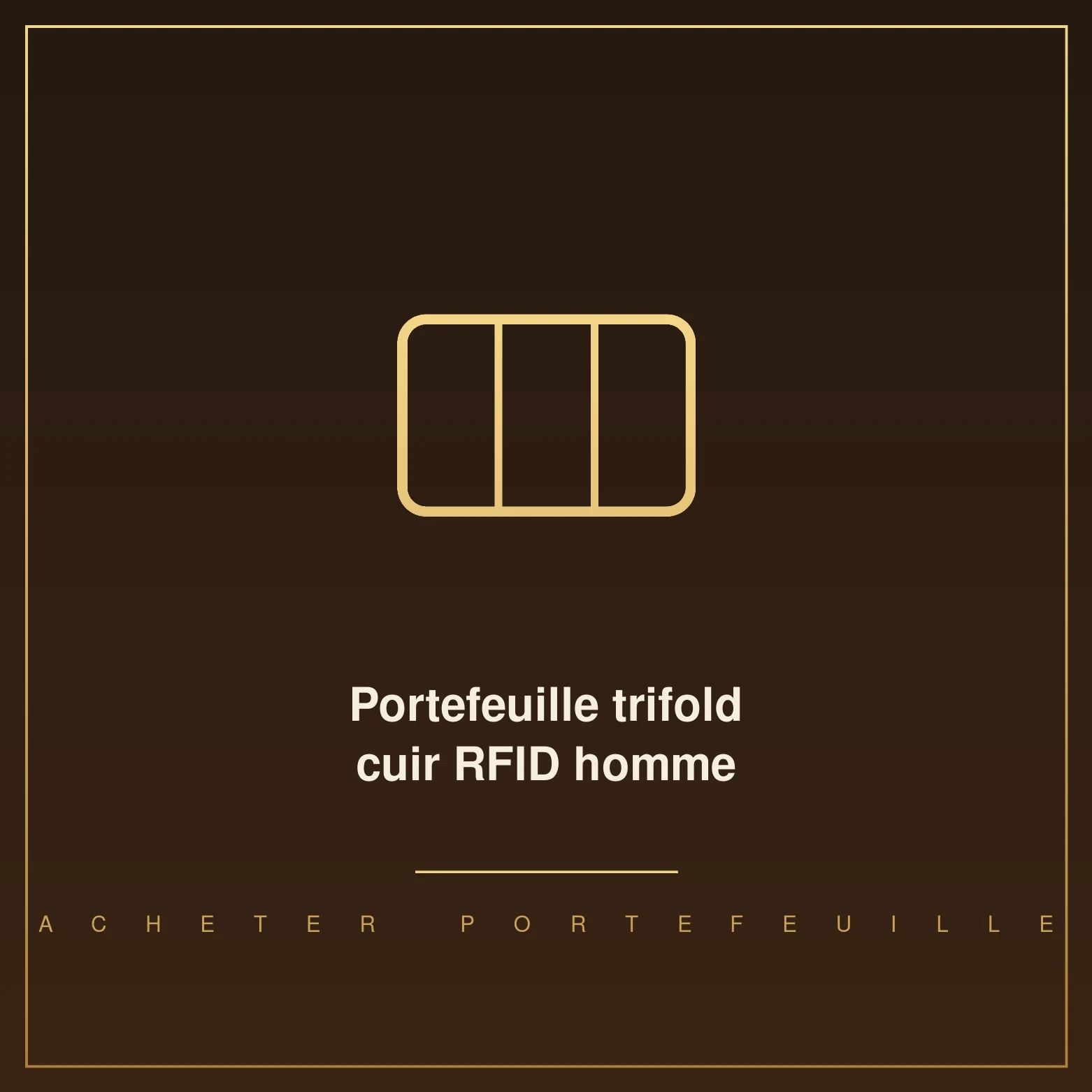 Portefeuille trifold cuir véritable RFID pour homme